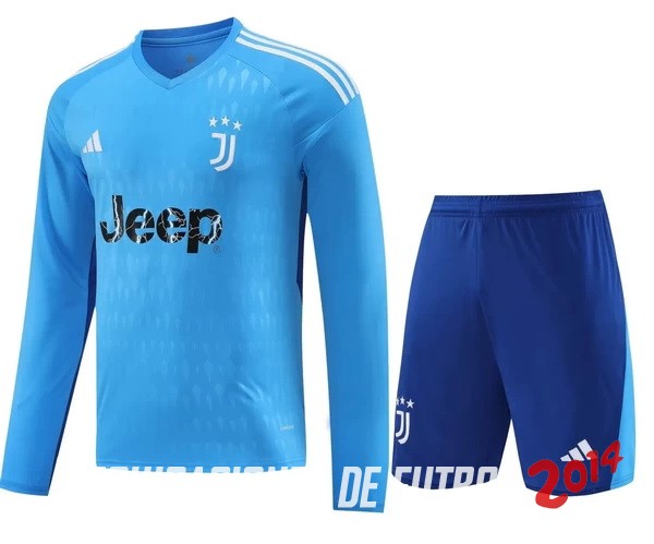 Tailandia Manga Larga Camiseta Del Conjunto Completo Hombre Juventus Portero 2023/2024 Azul