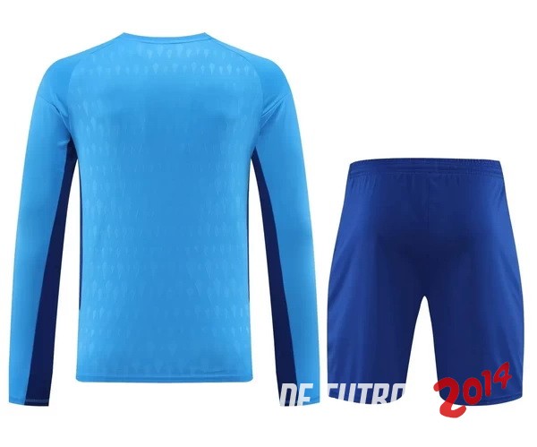 Tailandia Manga Larga Camiseta Del Conjunto Completo Hombre  Juventus Portero 2023/2024 Azul