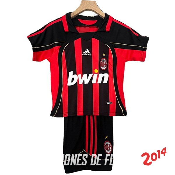 Camiseta Del Conjunto Completo AC Milan Retro Nino Primera 2006/2007