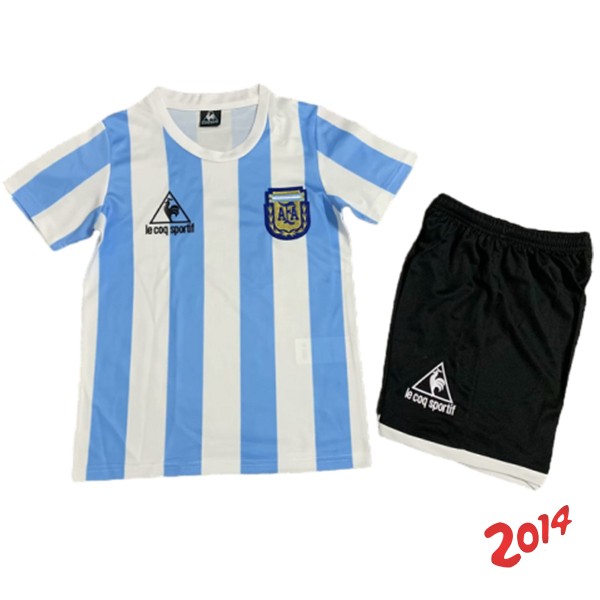 Camiseta Del Conjunto Completo Argentina Retro Nino Primera 1986