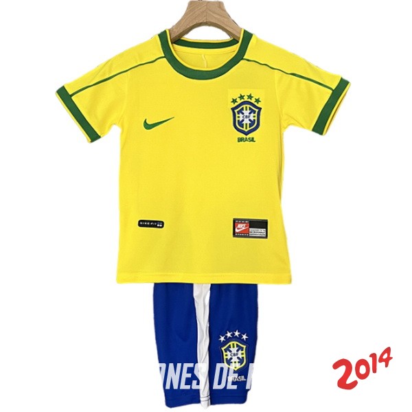 Camiseta Del Conjunto Completo Brasil Retro Nino Primera 1998