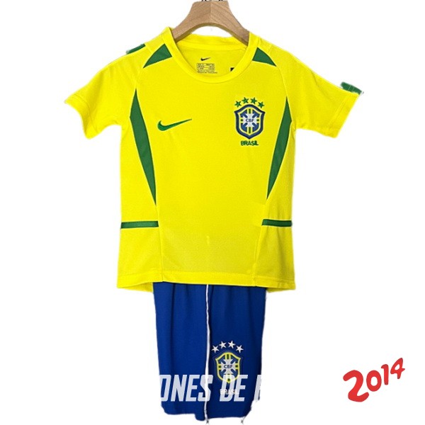 Camiseta Del Conjunto Completo Brasil Retro Nino Primera 2002
