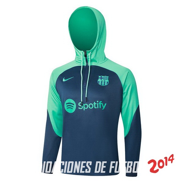 Chaqueta Con Capucha Barcelona 2023/2024 Verde Azul