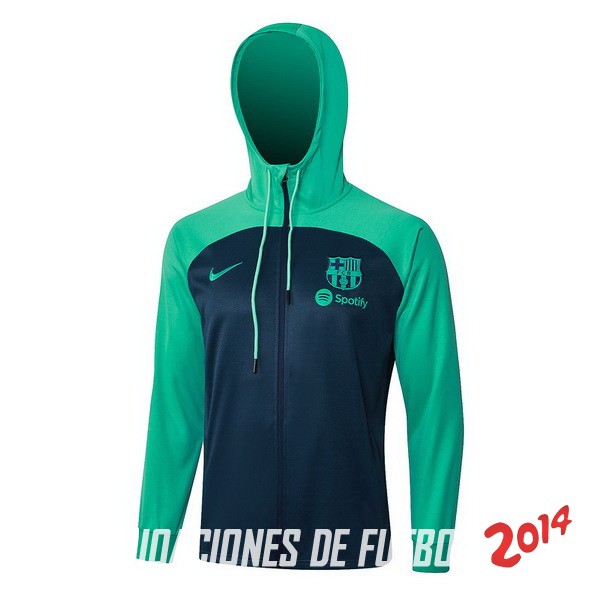Chaqueta Con Capucha Barcelona 2023/2024 Verde I Azul