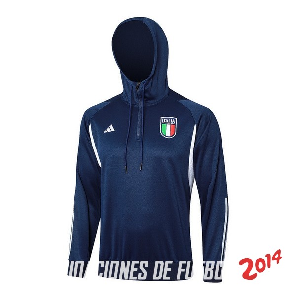 Chaqueta Con Capucha Italia 2023 Azul Marino Blanco