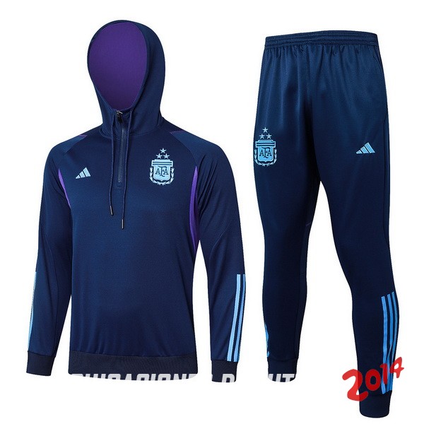 Conjunto Completo Chaqueta Con Capucha Argentina 2023 Azul Marino