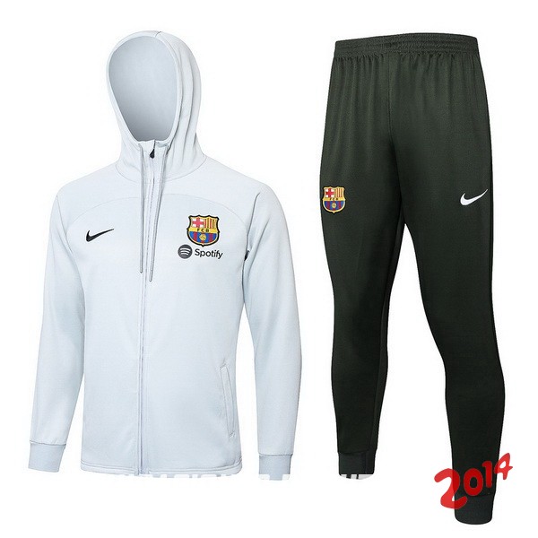 Conjunto Completo Chaqueta Con Capucha Barcelona 2023/2024 Gris Claro