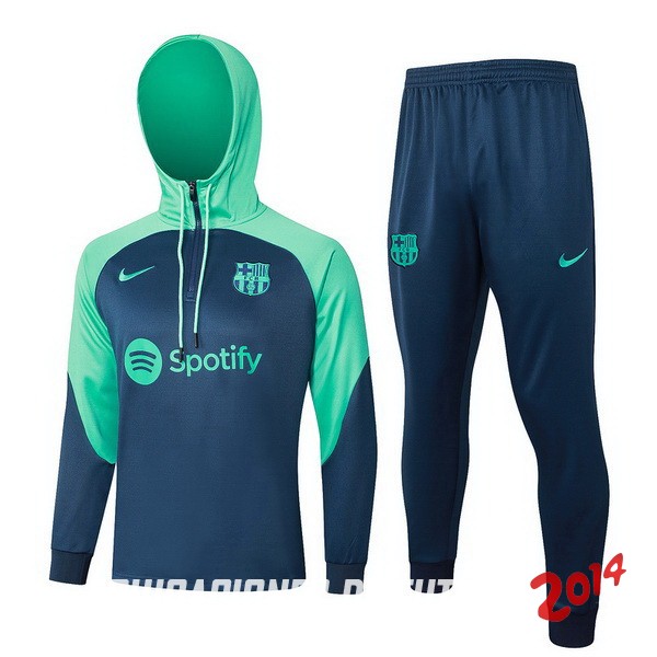 Conjunto Completo Chaqueta Con Capucha Barcelona 2023/2024 Verde Azul