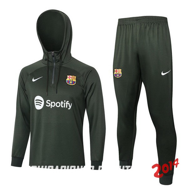Conjunto Completo Chaqueta Con Capucha Barcelona 2023/2024 Verde Marino