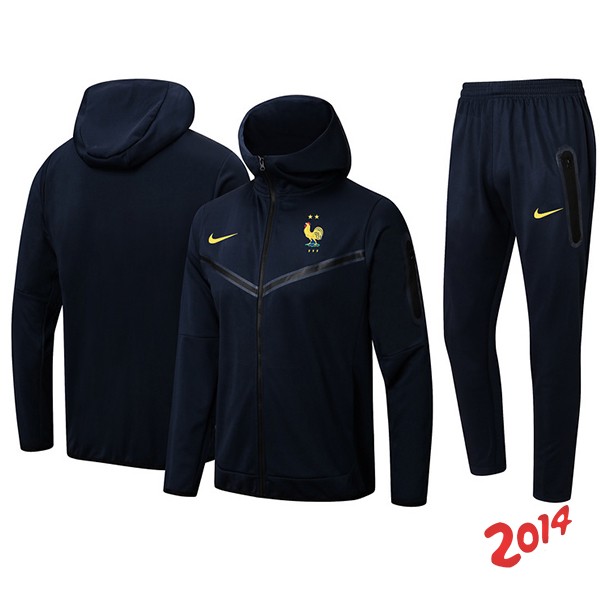 Conjunto Completo Chaqueta Con Capucha Francia 2024 Negro