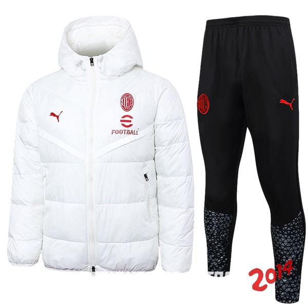 Conjunto Completo Chaqueta De Algodon AC Milan 2023/2024 Blanco Negro