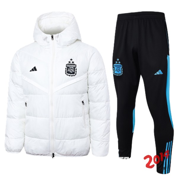Conjunto Completo Chaqueta De Algodon Argentina 2023 Blanco Negro