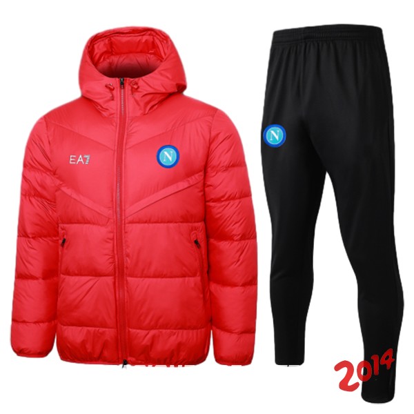 Conjunto Completo Chaqueta De Algodon Napoli 2023/2024 Rojo Negro