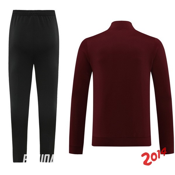 Conjunto Completo Ropa Deportiva Con Cremallera Larga AS Roma 2023/2024 Rojo Negro