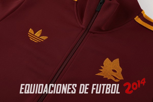Conjunto Completo Ropa Deportiva Con Cremallera Larga AS Roma 2023/2024 Rojo Negro