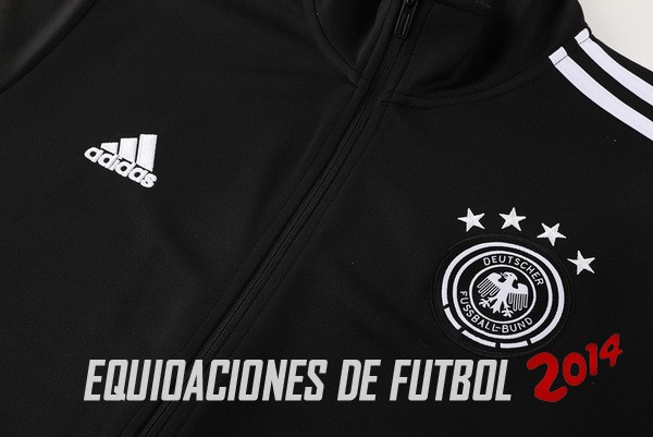 Conjunto Completo Ropa Deportiva Con Cremallera Larga Alemania 2024 Negro Blanco