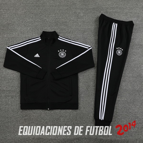 Conjunto Completo Ropa Deportiva Con Cremallera Larga Alemania 2024 Negro Blanco