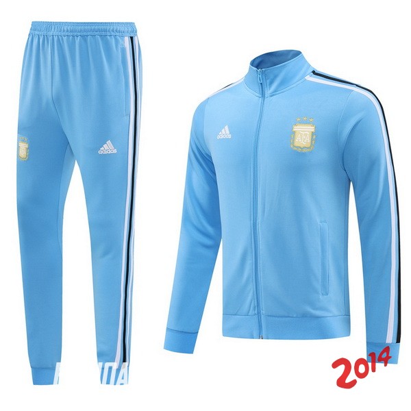 Conjunto Completo Ropa Deportiva Con Cremallera Larga Argentina 2024 Azul