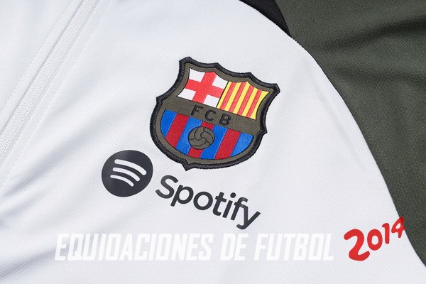 Conjunto Completo Ropa Deportiva Con Cremallera Larga Barcelona 2023/2024 Blanco Verde
