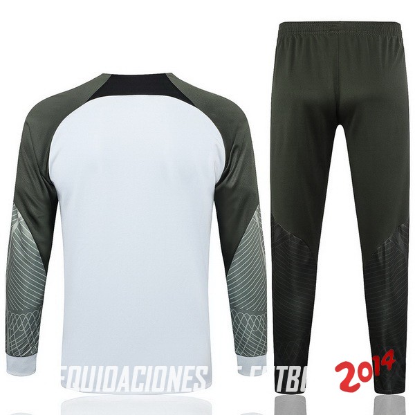 Conjunto Completo Ropa Deportiva Con Cremallera Larga Barcelona 2023/2024 Blanco Verde