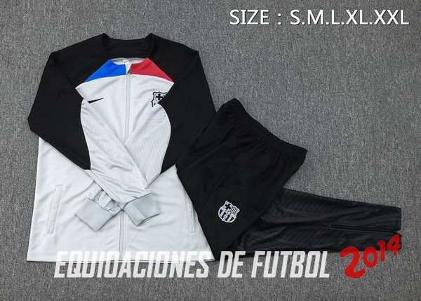 Conjunto Completo Ropa Deportiva Con Cremallera Larga Barcelona 2023/2024 Gris Negro