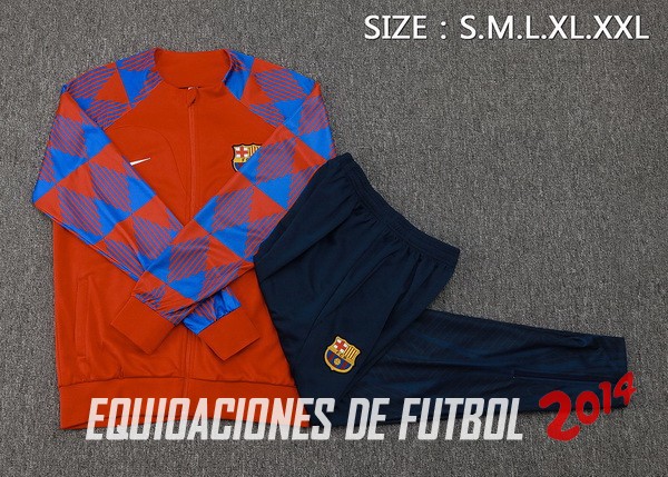 Conjunto Completo Ropa Deportiva Con Cremallera Larga Barcelona 2023/2024 Rojo Azul