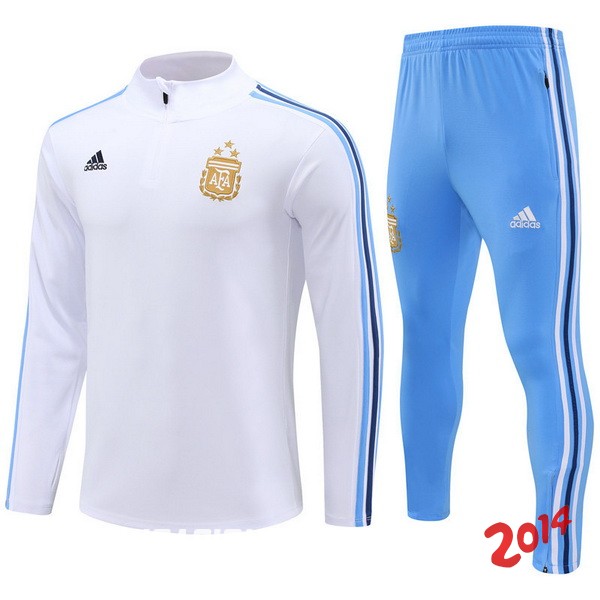 Conjunto Completo Sudadera Entrenamiento Argentina 2023 Blanco Azul