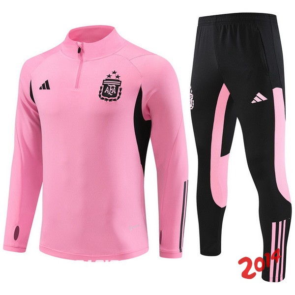 Conjunto Completo Sudadera Entrenamiento Argentina 2023 Rosa Negro