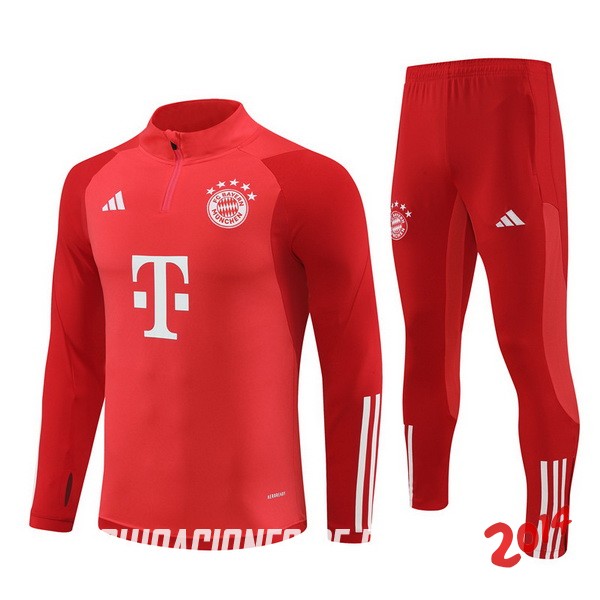 Conjunto Completo Sudadera Entrenamiento Bayern Munich 2023/2024 Rojo Blanco