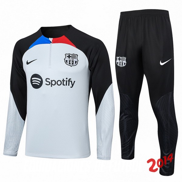 Conjunto Completo Sudadera Entrenamiento Ninos Barcelona 2023/2024 Gris Negro