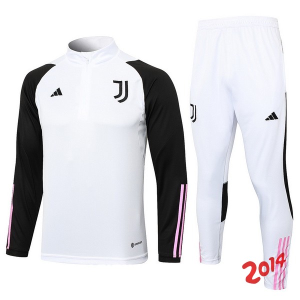 Conjunto Completo Sudadera Entrenamiento Ninos Juventus 2023/2024 Blanco I Negro Rosa