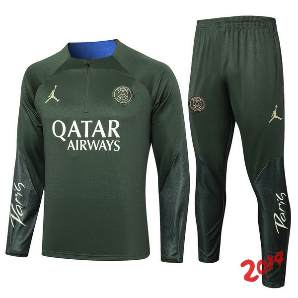 Conjunto Completo Sudadera Entrenamiento Ninos Paris Saint Germain 2023/2024 Verde