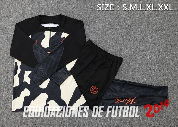 Conjunto Completo Sudadera Entrenamiento Paris Saint Germain 2023/2024 Amarillo Negro Naranja