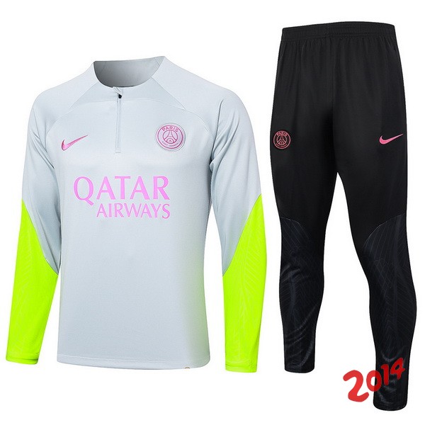 Conjunto Completo Sudadera Entrenamiento Paris Saint Germain 2023/2024 Gris Verde Negro