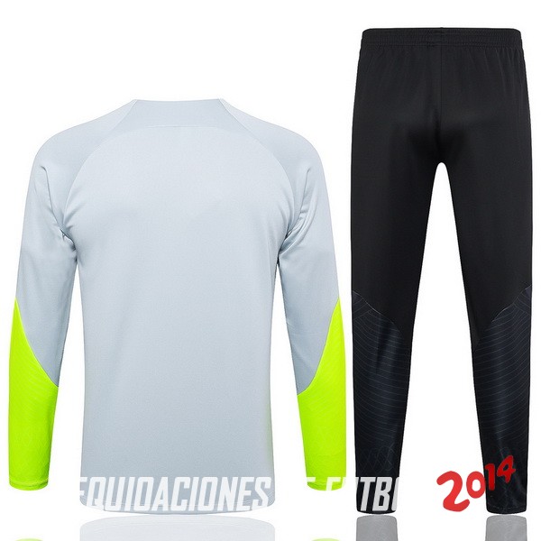 Conjunto Completo Sudadera Entrenamiento Paris Saint Germain 2023/2024 Gris Verde Negro