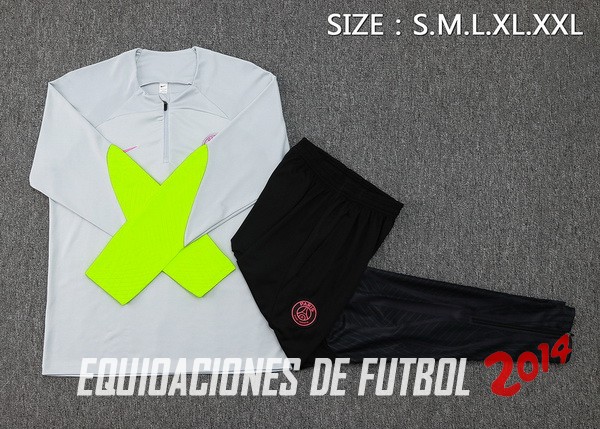 Conjunto Completo Sudadera Entrenamiento Paris Saint Germain 2023/2024 Gris Verde Negro