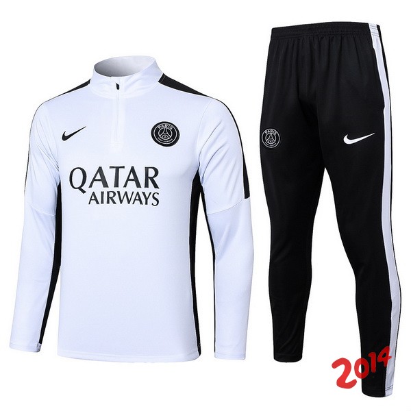 Conjunto Completo Sudadera Entrenamiento Paris Saint Germain Ninos 2023/2024 Blanco Negro