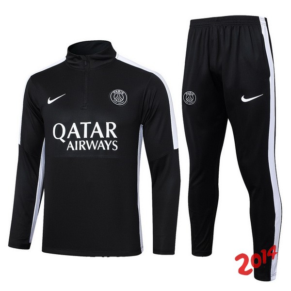 Conjunto Completo Sudadera Entrenamiento Paris Saint Germain Ninos 2023/2024 Negro Blanco