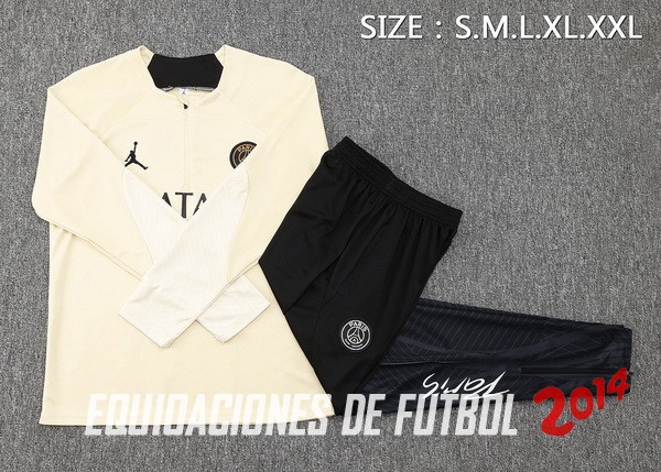 Conjunto Completo Sudadera Jugadores Entrenamiento Paris Saint Germain 2023/2024 Amarillo Negro