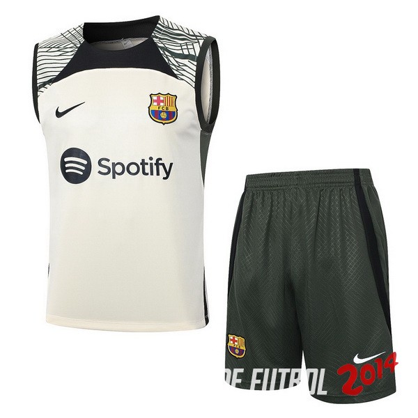 Entrenamiento Sin Mangas Conjunto Completo Barcelona 2023/2024 Amarillo Verde