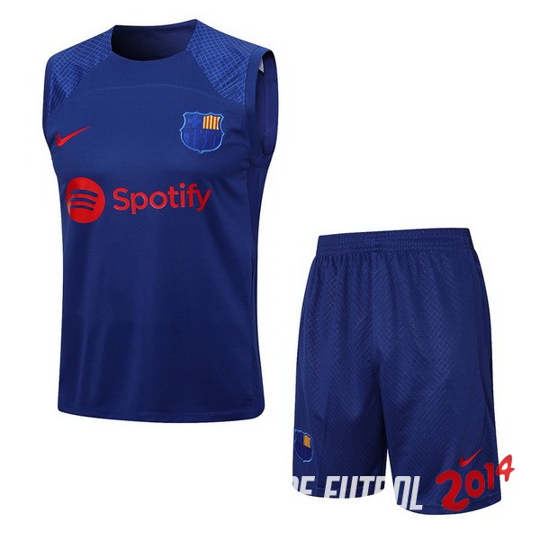 Entrenamiento Sin Mangas Conjunto Completo Barcelona 2023/2024 Azul