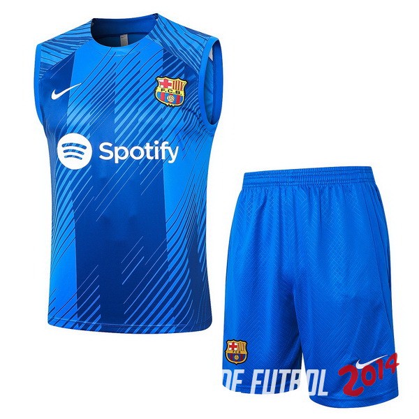 Entrenamiento Sin Mangas Conjunto Completo Barcelona 2023/2024 Azul Blanco