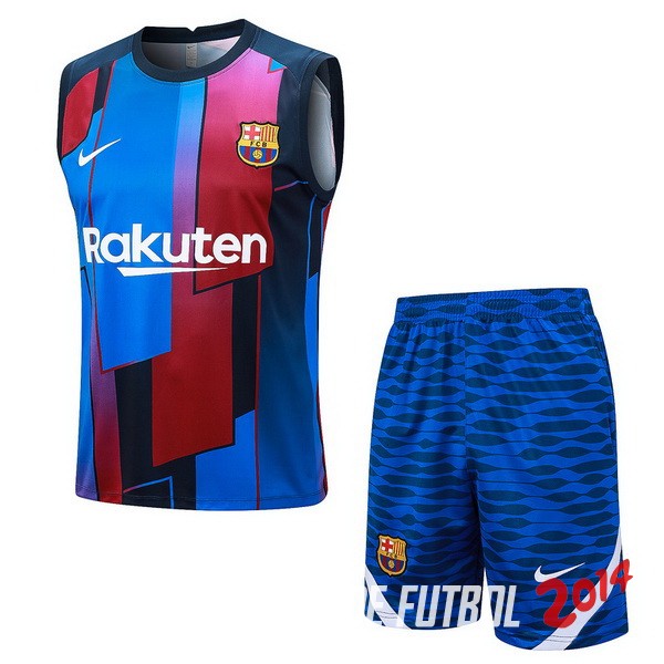 Entrenamiento Sin Mangas Conjunto Completo Barcelona 2023/2024 Azul Rojo