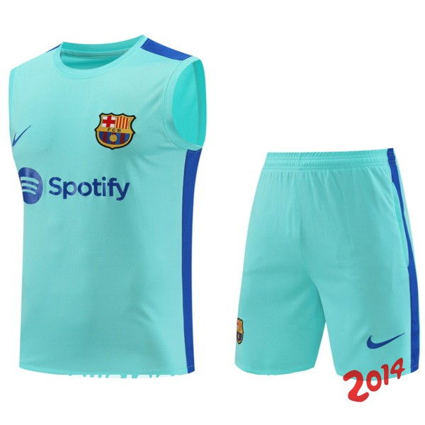 Entrenamiento Sin Mangas Conjunto Completo Barcelona 2023/2024 Azul Verde