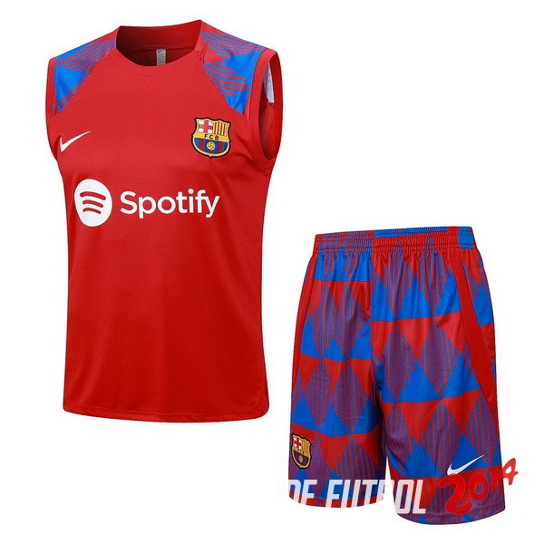 Entrenamiento Sin Mangas Conjunto Completo Barcelona 2023/2024 Rojo Azul