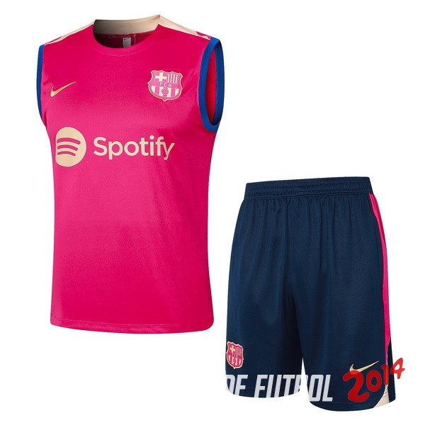 Entrenamiento Sin Mangas Conjunto Completo Barcelona 2024/2025 Rosa Azul