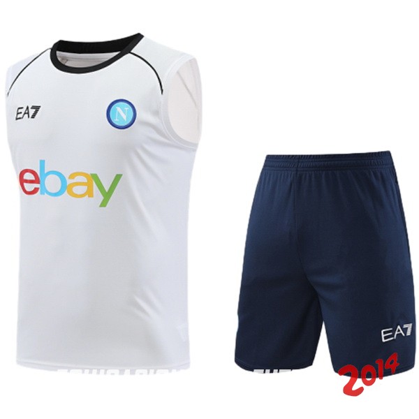 Entrenamiento Sin Mangas Conjunto Completo Napoli 2024/2025 Blanco Azul
