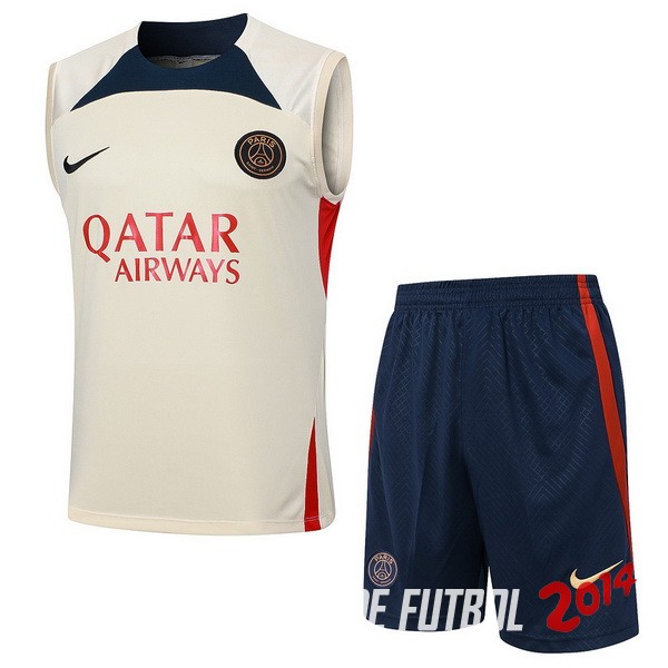 Entrenamiento Sin Mangas Conjunto Completo Paris Saint Germain 2023/2024 Amarillo Azul