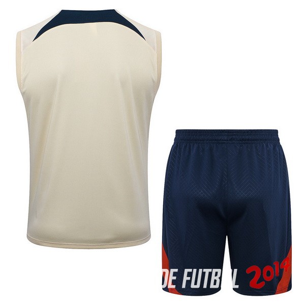 Entrenamiento Sin Mangas Conjunto Completo Paris Saint Germain 2023/2024 Amarillo Azul