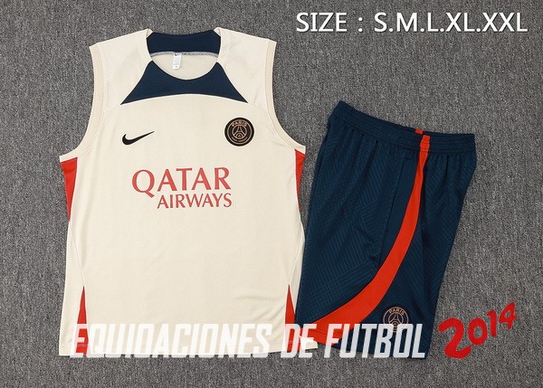 Entrenamiento Sin Mangas Conjunto Completo Paris Saint Germain 2023/2024 Amarillo Azul